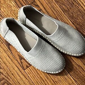 Cole Haan Gray and Cream Espadrilles with Perforated Design
